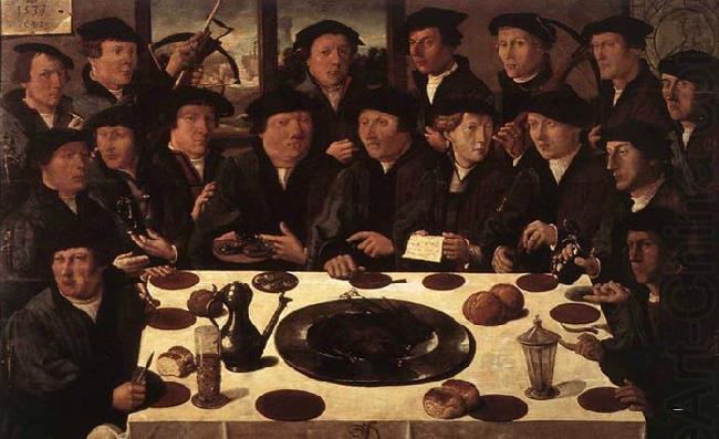 Banquet of Members of Amsterdam's Crossbow Civic Guard, ANTHONISZ  Cornelis